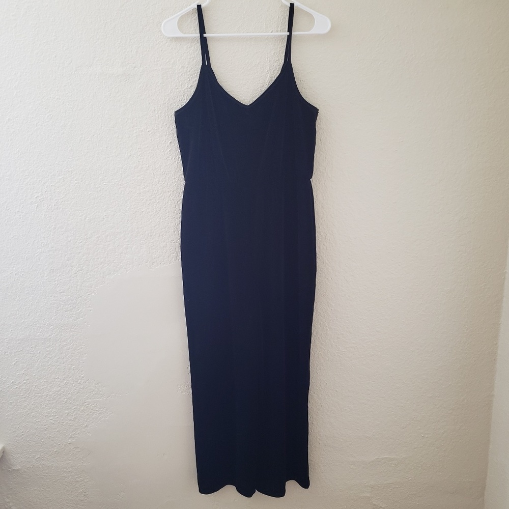 Wild Fable Black V-Neck Velvet Jumpsuit